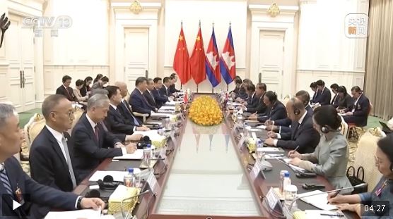 習(xí)近平會(huì)見(jiàn)柬埔寨人民黨主席、參議院主席洪森